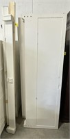 (J) White Bed Frame Set w/ Cabinets