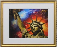 Liberty Under Fireworks Giclee By Peter Max