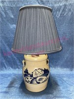 1988 Rowe Pottery Works salt glazed table lamp #2