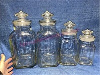 Vintage clear apothecary jars (4)