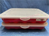 (2) Red Sterilite ornament cases #1