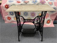 Singer Sewing Machine Treadle Table w/ marble top