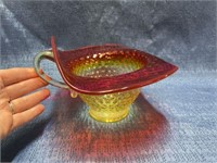 Vintage amberina 1-handle bowl