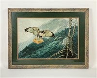 Charles Frace "Lofty View" Red-Tailed Hawk Litho