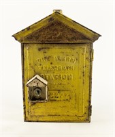 Antique Cast Iron Telegraph Fire Alarm Call Box