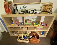 SHELF CABINET WITH TOYS, STEP 2 PLAY KITCHEN,