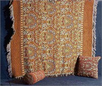 Decor pillows (2) and sofa scarf (approx 4'2" x