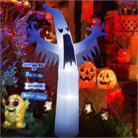 NIDB 12 Foot Halloween Inflatables Flashing Ghost
