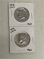 1966 & 1967 Kennedy Half Dollars
