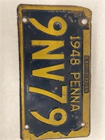 1948 Pennsylvania License Plate