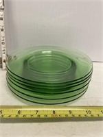 7.5 Dessert Plates Green Depression Glass (6)