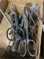 Box Of Files, Snips,  Assorted Tools