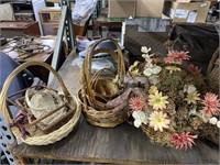 Lot Of Baskets, Artifical Flowers