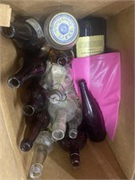 Box Of Assorted Glass Bottles