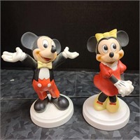 Disney Mickey and Minnie Porcelain Figures