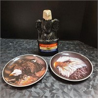 Eagle Decanter and Plates