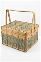 Vintage Square Wicker Picnic Basket