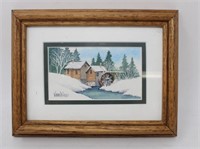 Original "VanDlac" Winter Scene Painting 8" x 6"