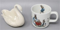 Beatrix Potter "Peter Rabbit" Mug & Lenox Swan