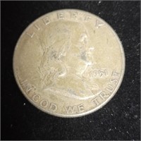 1951d Franklin Half Dollar 90% Silver