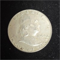 1954d Franklin Half Dollar 90% Silver