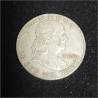 1960d Franklin Half Dollar 90% Silver