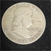 1949d Franklin Half Dollar 90% Silver