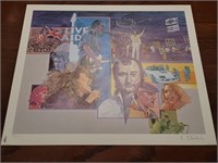 K Akins Signed Lithograph Live Aid Commemorative