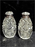 VTG Glass/Silver Salt & Pepper (2)