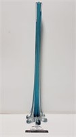 Vtg Viking Blue Glass Vase, 19.5"