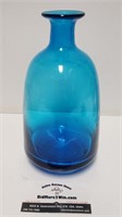 Vtg Viking Vibrant Blue Glass Bottle Style Vase