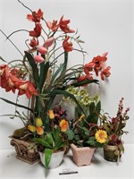(6) Artificial Plants & Flowers in Pots