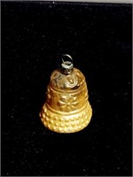 VTG Mercury Glass Ornament Gold Tone Bell