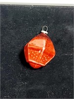 VTG Mercury Glass Ornament Red