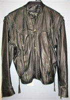 Leather Bound Braided Motorcycle Jacket/Vest