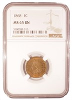 Gem Mint State 1868 Indian Cent