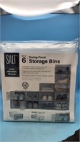 Salt swing front storage bins set of 6