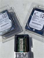 NEW (2) NOTEBOOK HARD DRIVES & (1) IBM 1GB MEMORY