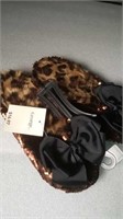 Ladies size 7-8 Brown sequin slippers