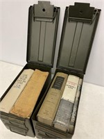 2 Metal Ammo Boxes with Books