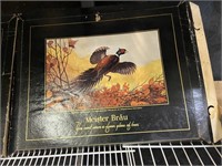 Meister brau pheasants vintage cardboard sign US