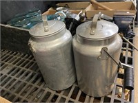 2 aluminum Cream cans Keyse from Kewaunee