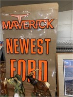 Maverick Newest Ford plastic and cardboard sign