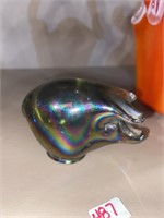 marbled lake rainbow glass pig made in Mexico