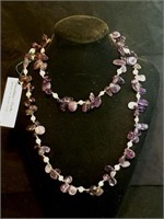 Chunky Amethyst & Pearl Necklace