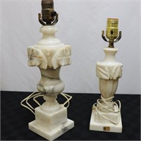 Italian Marble Lamp Pair