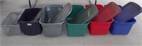 6 Plastic Totes with Lids
