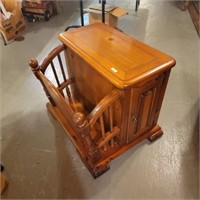 Solid Wood End Table-Magazine Rack