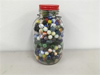 One Large Glass Jar of Old Marbles