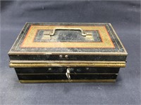 Small antique Tin Strong box.